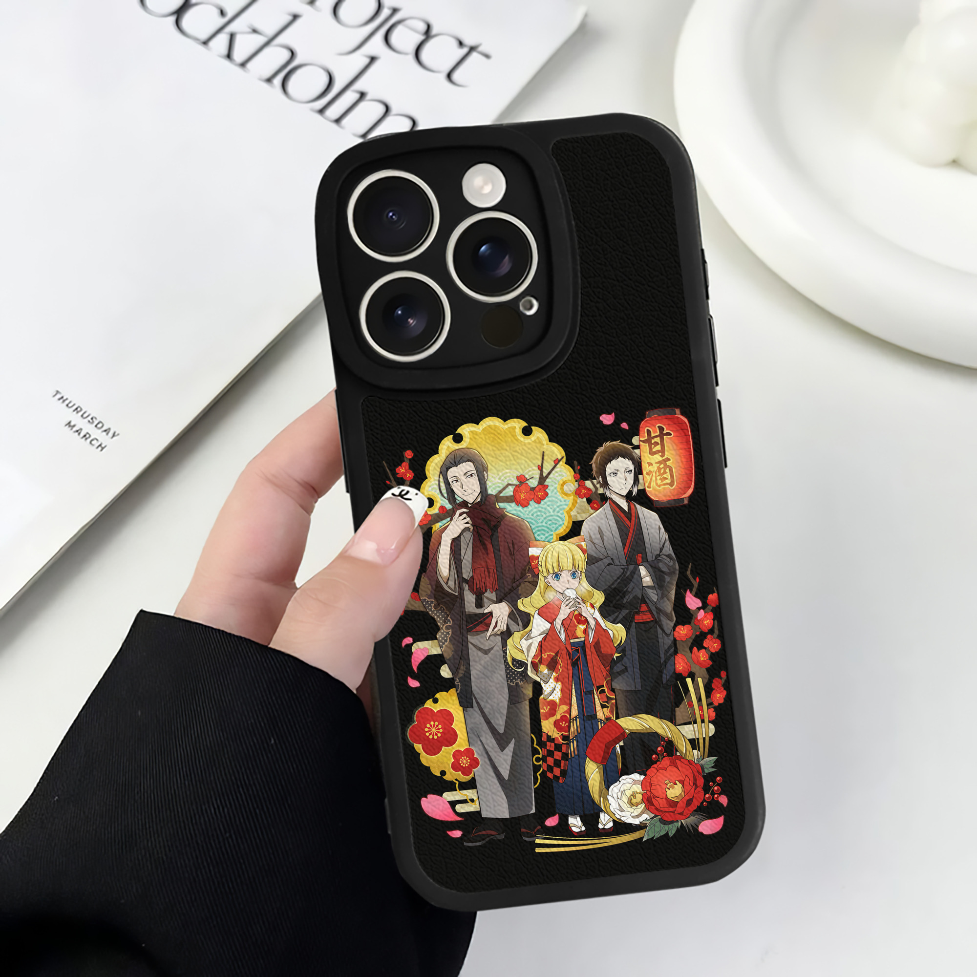 （画像用） 文豪ストレイドッグス Bungo Stray Dogs 【iPhone 16シリーズ対応】シリコンスマホケース（レザー調） 材質：シリコン